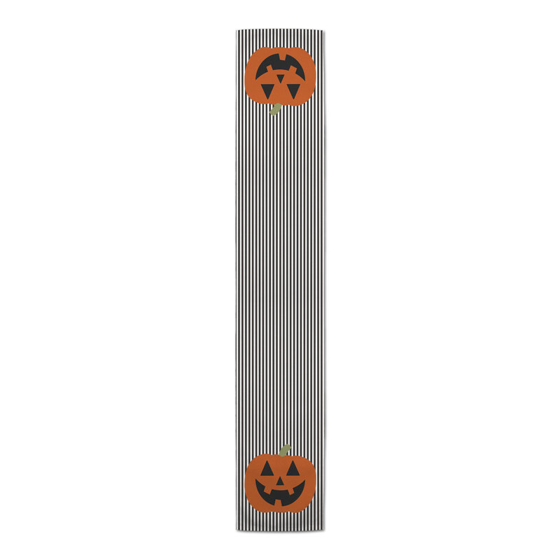 Chemin de table rayé d’Halloween Timpano, L 72 po x l 16 po