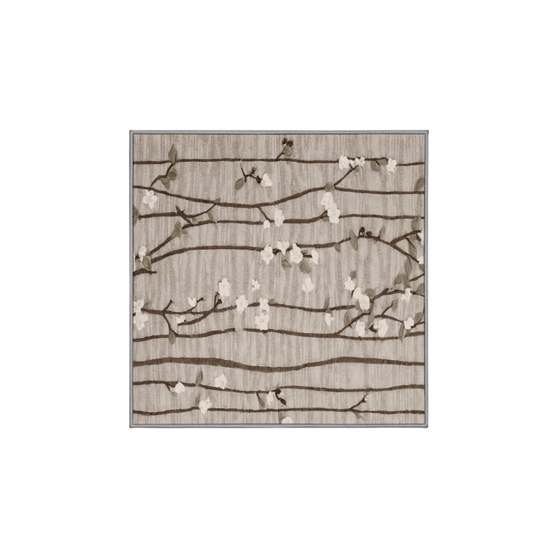 Machine Washable Gray Area Rug, Square 8'