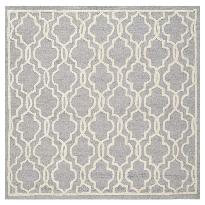 Cannen Hand Tufted Wool Geometric Rug, Square 10'