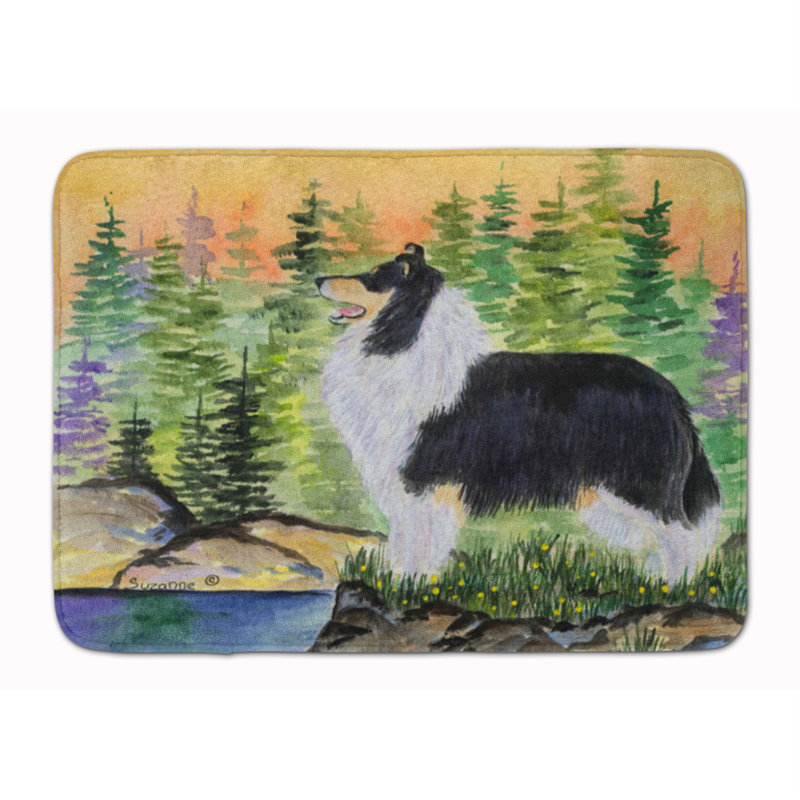 Tapis pour salle de bain en mousse à mémoire de forme collie