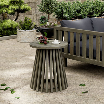 Table d'appoint d'extérieur en bois d'acacia pour le patio (table incluse seulement)
