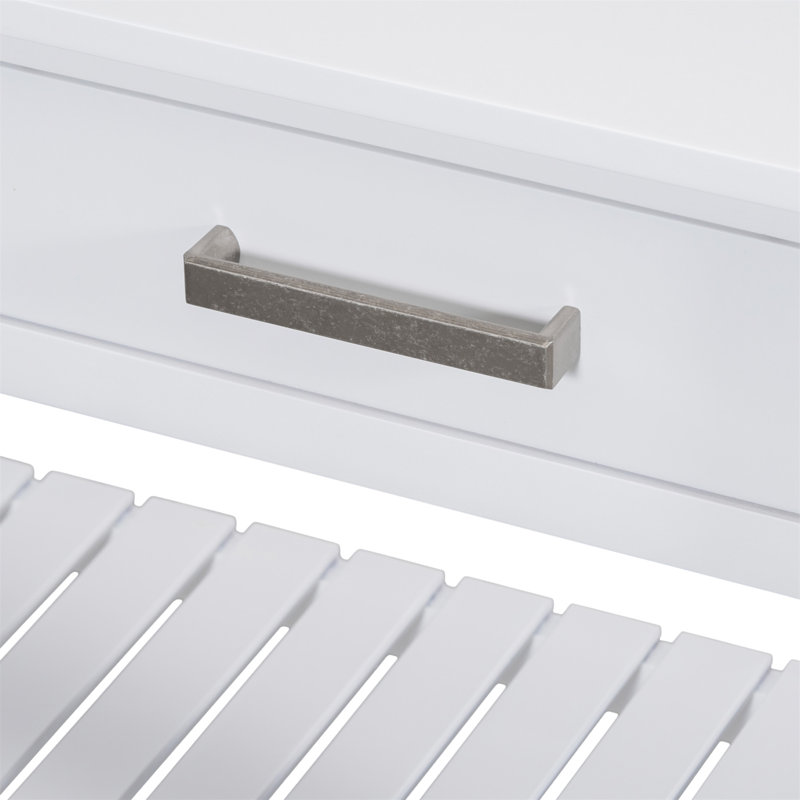 Élégante console d'entrée avec 4 tiroirs et 2 tablettes, idéale pour les vestibules, les salons et plus encore, Blanc