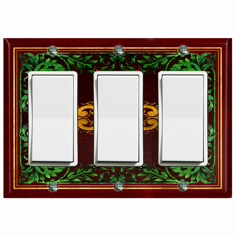 Patterned 3 - Gang Toggle Light Switch Standard Wall Plate