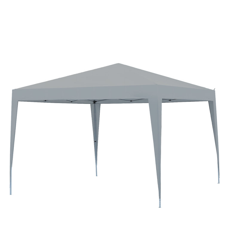 10 pi. L 10 pi. D Pavillon de jardin en métal, Gris