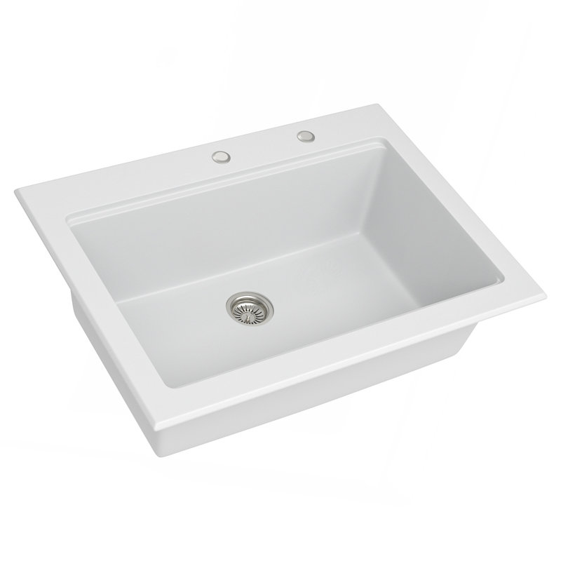 Évier de cuisine 30 po x 22 po x 10 po en granite blanc
