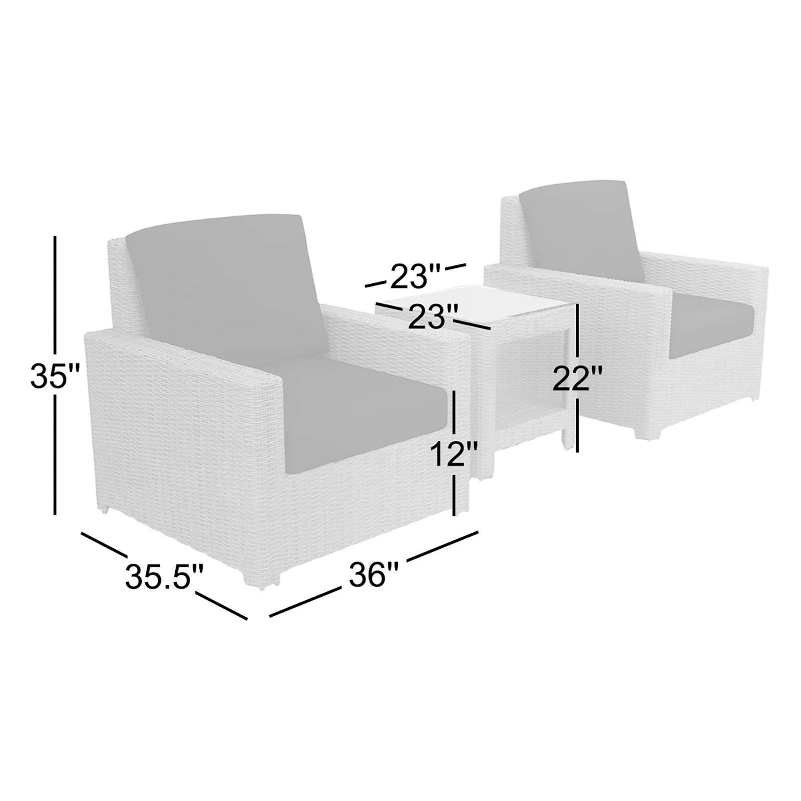Henri 2-Person Sunbrella® Patio Seating Group, Canvas Fern