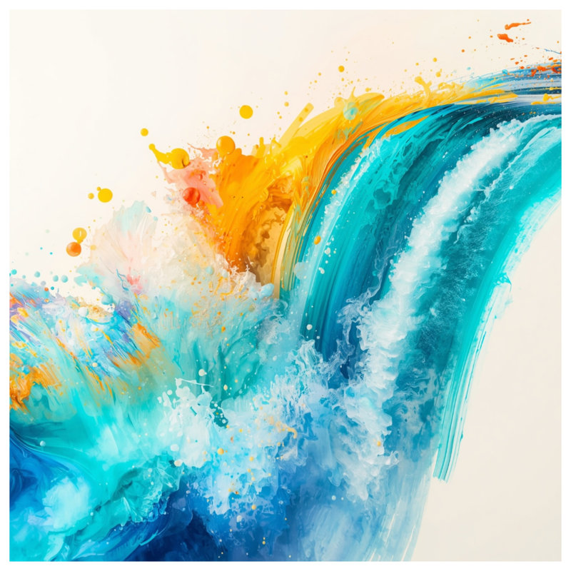 Vibrant Watercolor Splash Canvas Gallery Wrap in Many Sizes, 20 x 30 inches