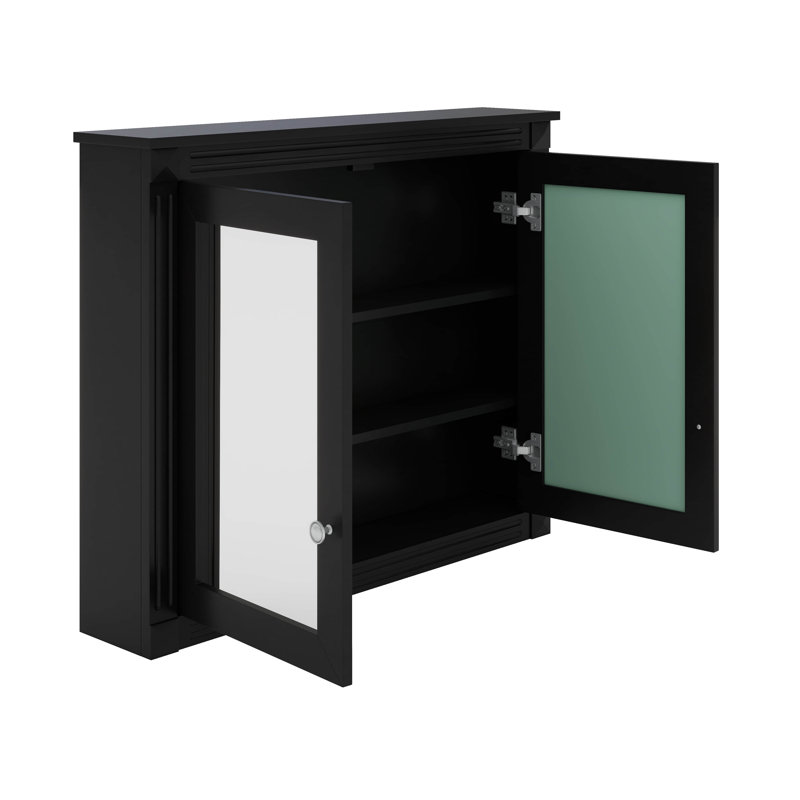 Armoire murale moderne avec 2 miroirs, Noir