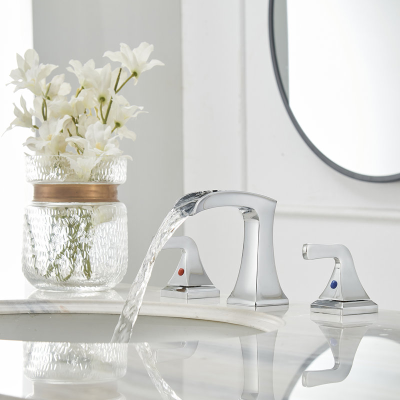 16442 Widespread Bathroom Faucet Widespread 2-handle Bathroom Faucet with Drain Assembly, Chrome
