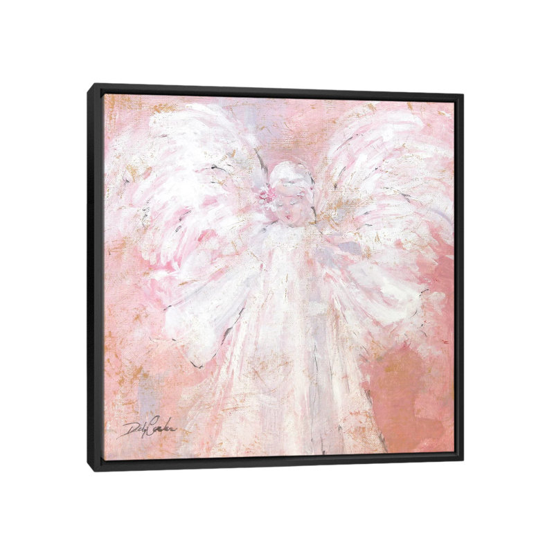 "sous mes ailes" , impression sur toile, H 18 po x l 18 po x P 1,5 po, Toile avec cadre noir, Pas de tapis