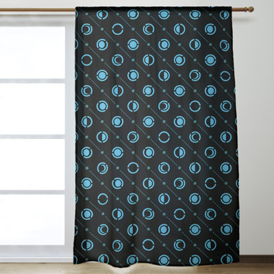 Panneau de rideau simple obscurcissant et isolant avec passe-tringle classique Moon phases