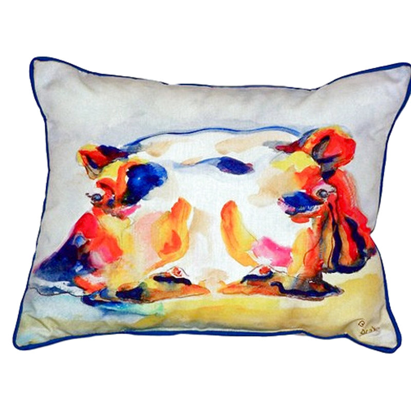 Hippo Outdoor Throw Pillow, 11" x 14"