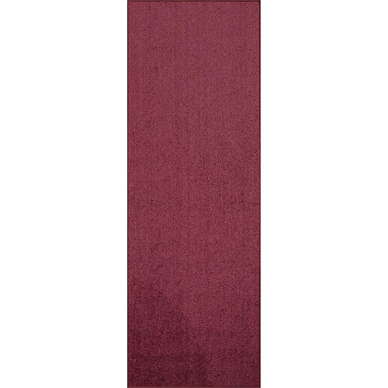Tapis uni tissé à la machine en mauve foncé, Tapis de couloir 3 pi x 18 pi