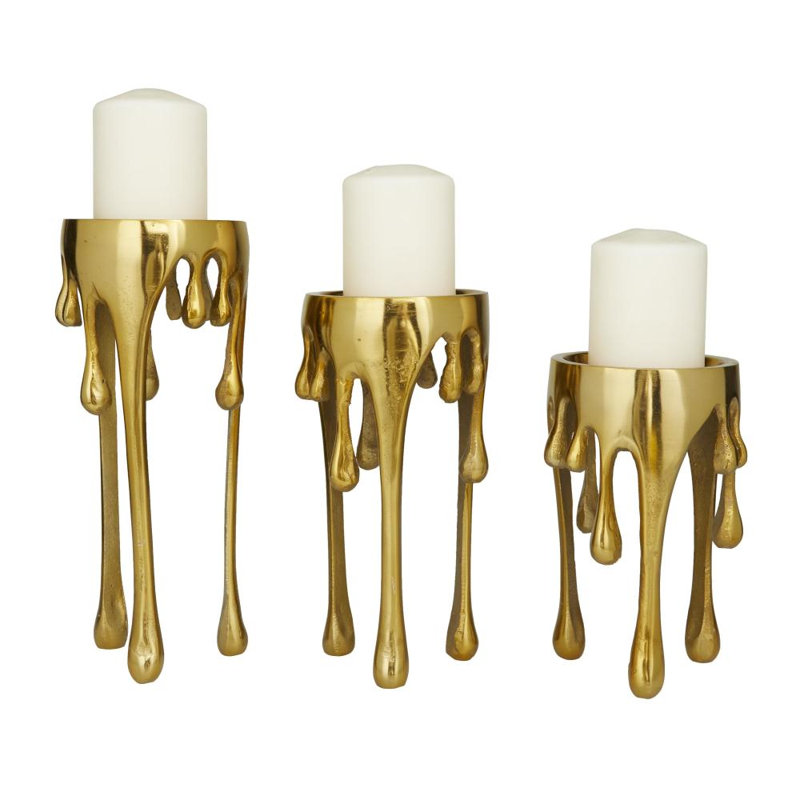 Ensemble de chandelles de table 3 pièces Moderna, Or