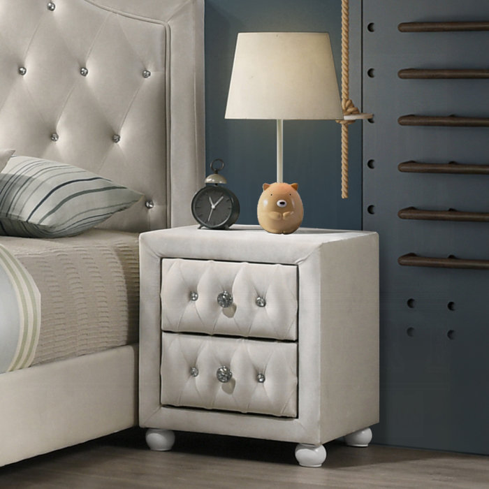 Table de chevet Reggie, Beige