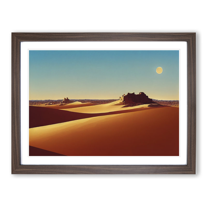 Glorious Desert - Framed Print, 46cm H x 64cm W x 2cm D, Walnut