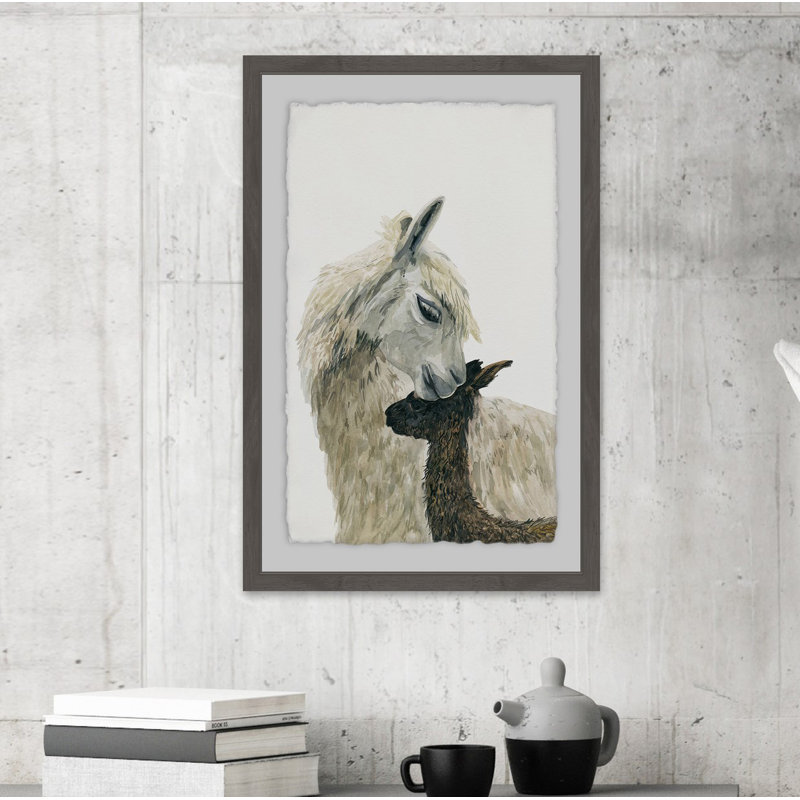 Momma Llama - Single Picture Frame Painting, 91 cm H x 61 cm W