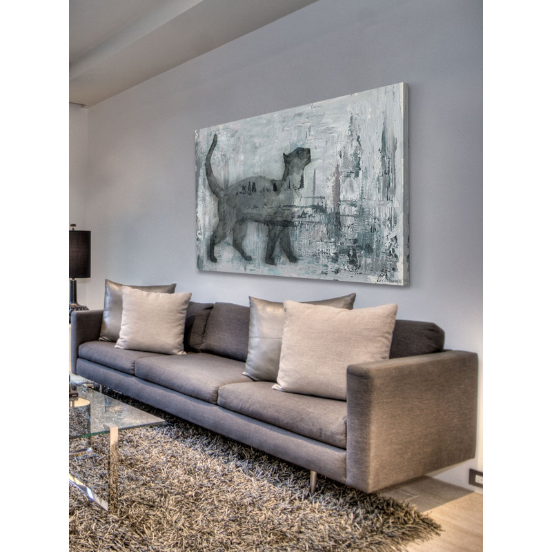 Cat Prance by Parvez Taj - Painting on Canvas, 76cm H x 114cm W x 3.81cm D