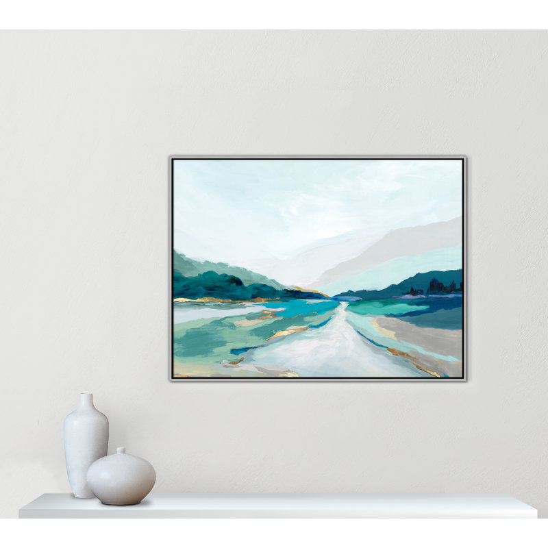 Hope Creek - Blue Version Print par Isabelle Z, Argent, H 37,5 po x l 49,5 po
