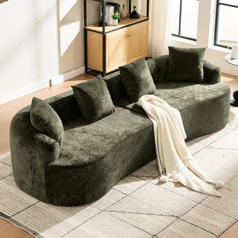 Petite chenille courbée, 3 coussins, mousse mémoire, sans assemblage, pour olive, avec salles de jeux, L 39,06 po