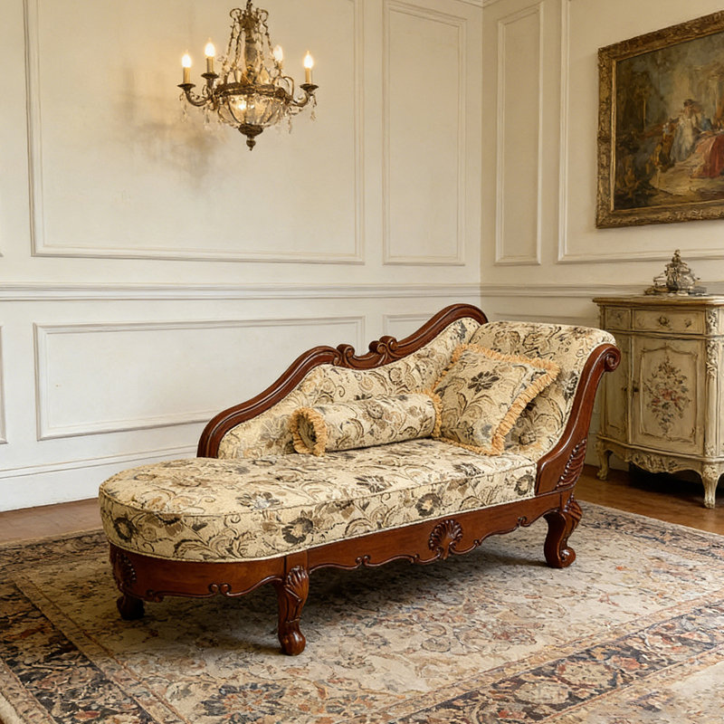 Fauteuil impérial en bois massif de style brun 74,8 po