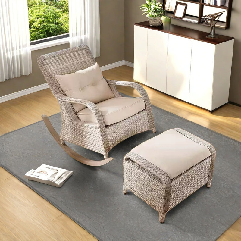 Exquisite hand-woven PE cane chair, Off-White