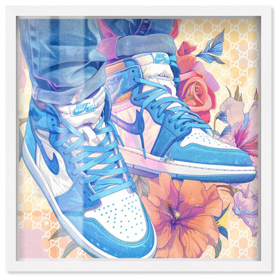 Sneaker in Bloom Shadowbox Print Sneaker, art mural par Art Remedy