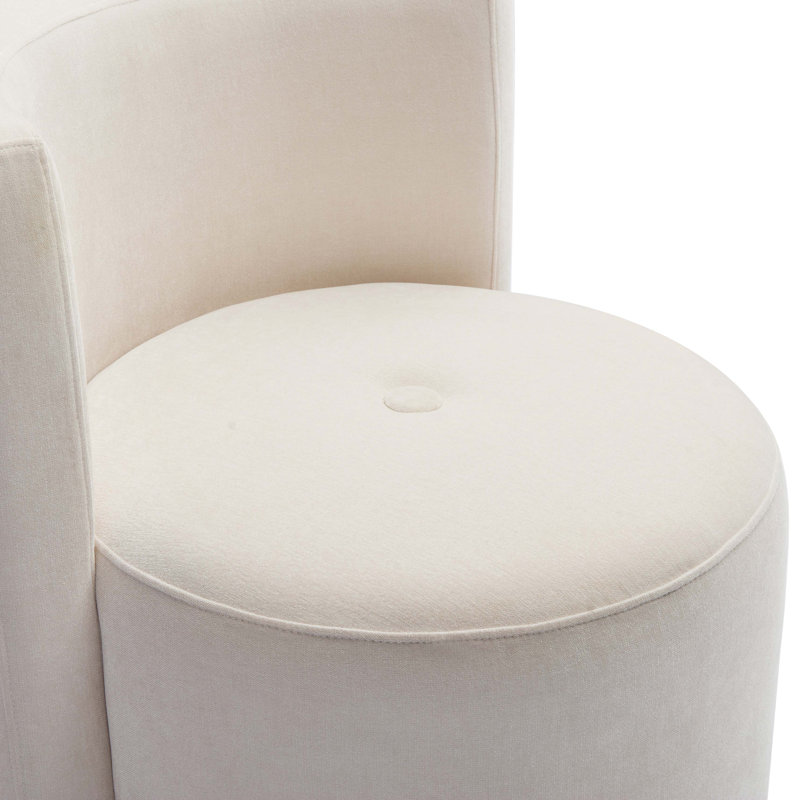 Fauteuil de bureau Daggett, Velours, Crème, crème