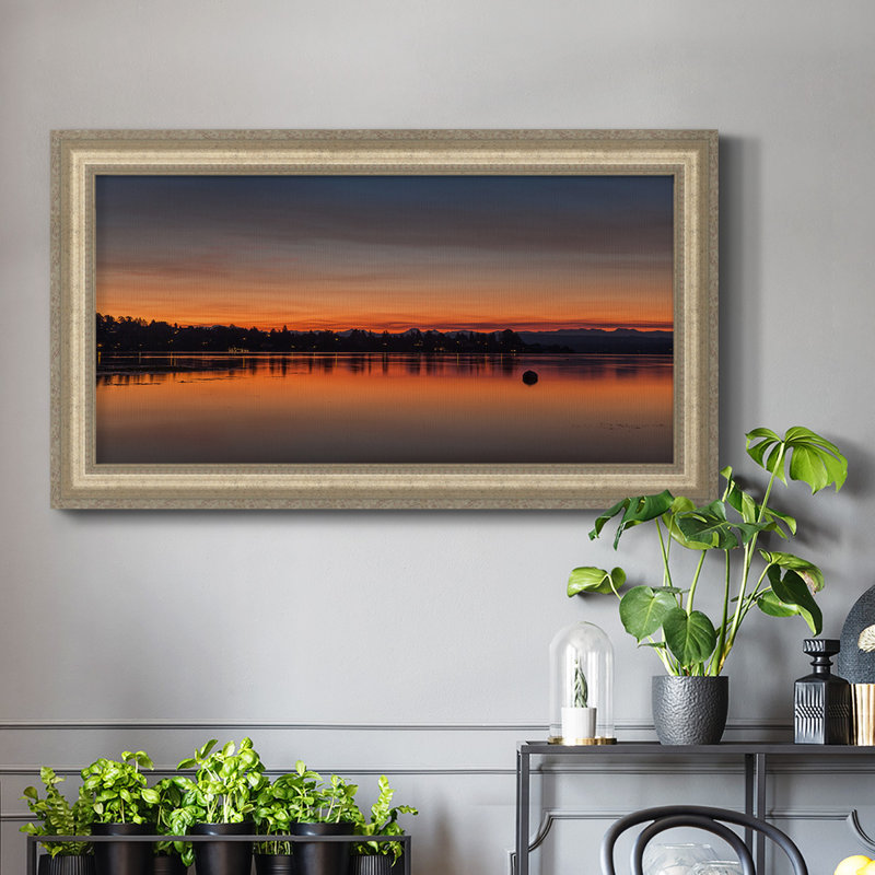 «Blaze of Glory», reproduction d'un seul cadre photo sur toile, H 25 po x l 45 po x P 0,8 po, Cadre argent antique