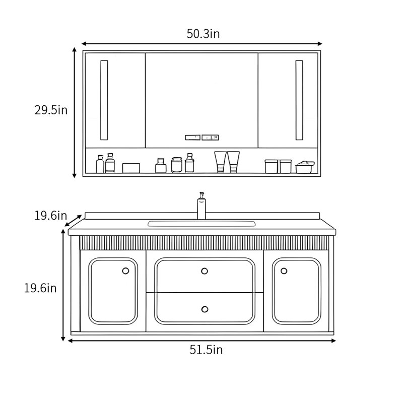 Modern light luxury simple bathroom cabinet