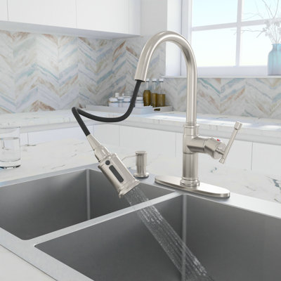 Robinet de cuisine rétractable avec distributeur de savon Clihome