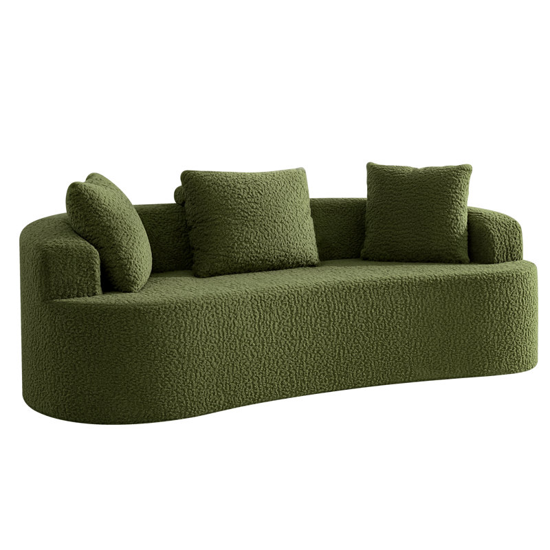 Canapé en tissu pelucheux Boneless, Vert