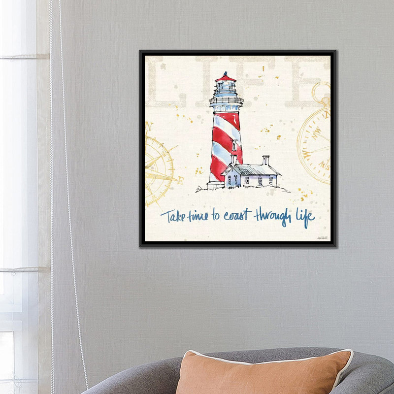 «Coastal Life VI», impression sur toile, H 18 po x l 18 po x P 1,5 po, Toile avec cadre noir, Pas de tapis