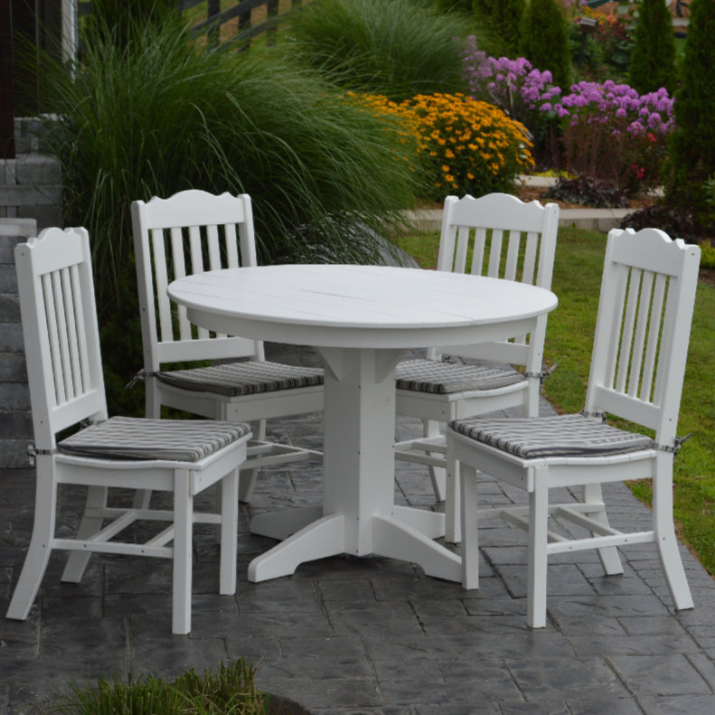 Nettie 4 - Person Patio Dining Set with Round Table, White