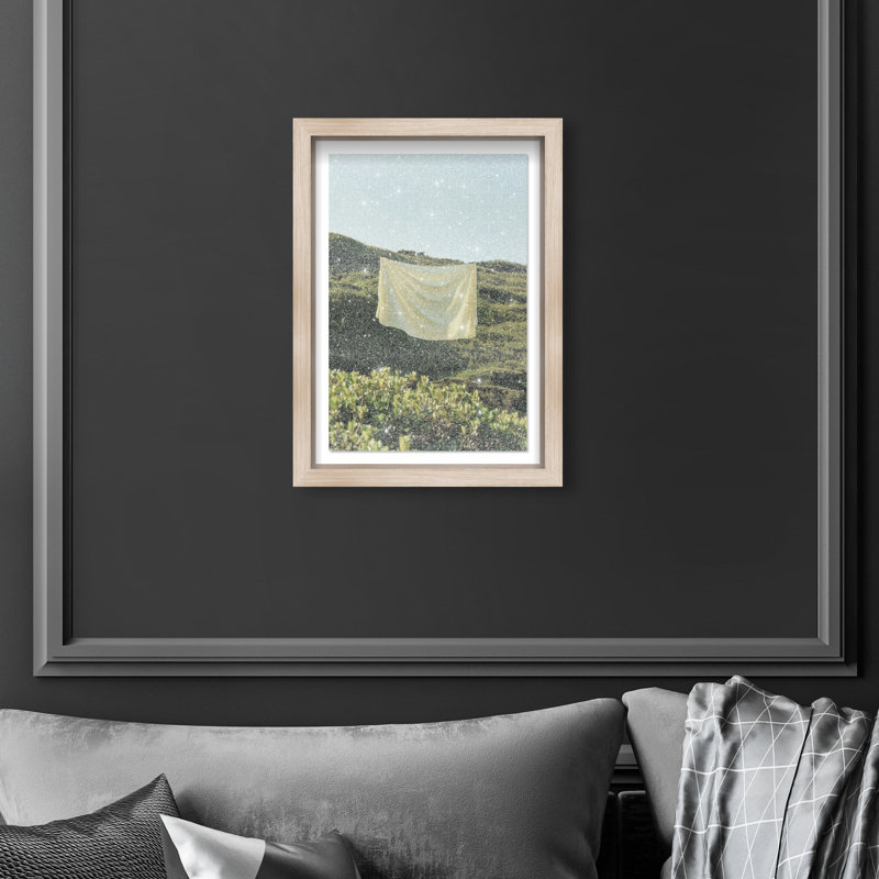 Floating Cotton II Print by Oliver Gal, 55.5"H x 37.5"W, Natural Oak Shadowbox
