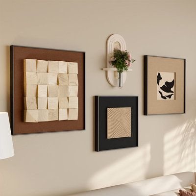 Mid-Century Modern Canvas Rectangular 4 Pieces Wall art set for Living Room