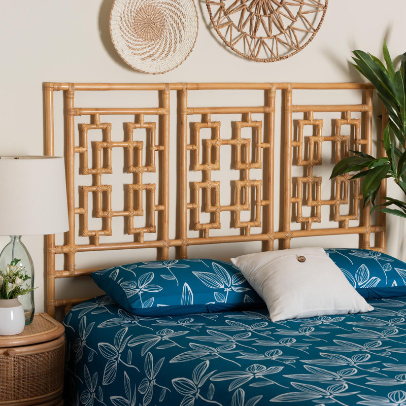 Tête de lit simple en rotin naturel bohémien Bhavini Bali & Pari Galvan