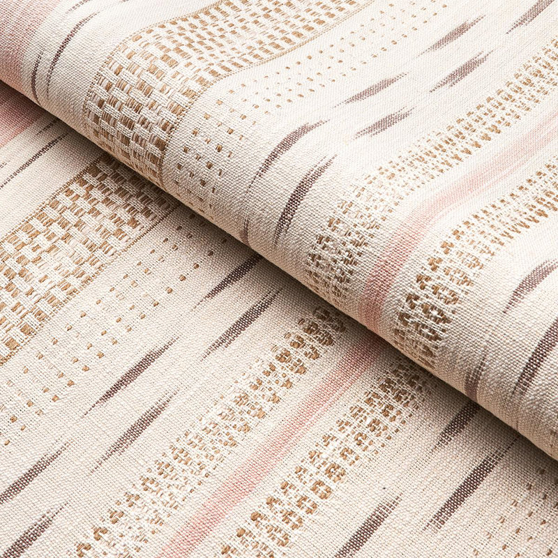 Mirza Ikat Stripe Fabric, Blush/Natural