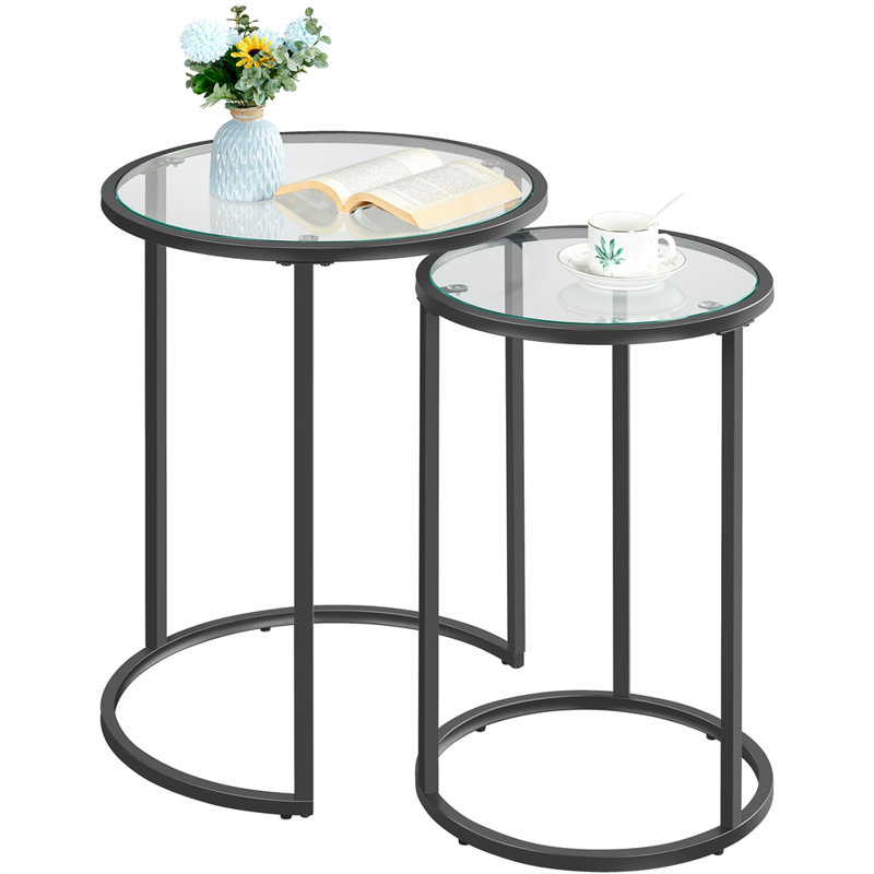  2 Piece Nest of Tables, Black