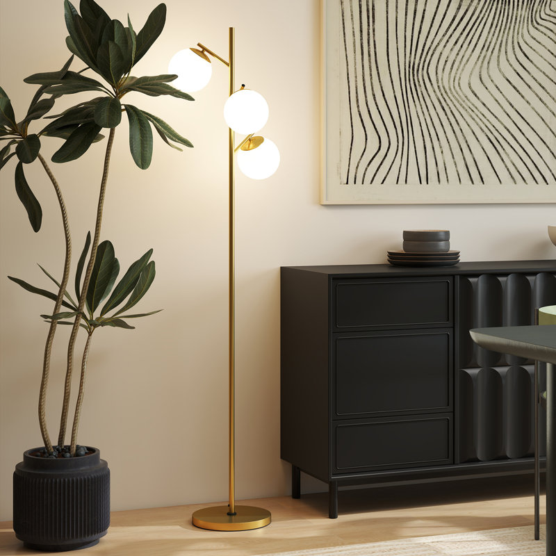 169cm Tree Floor Lamp, Gold, Yes