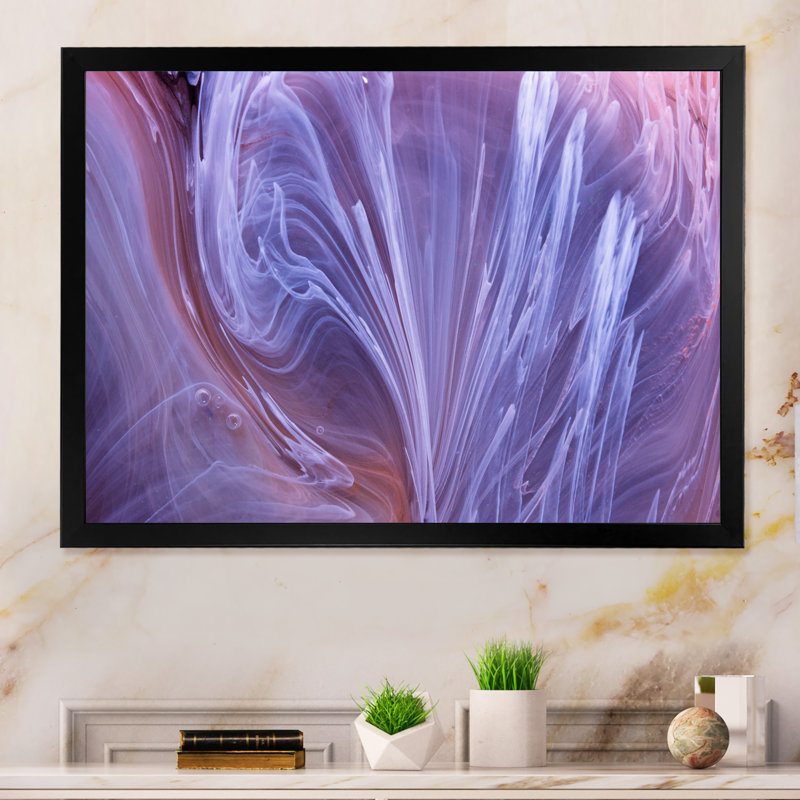 «Luxury Purple Swirl Flow Art», reproduction d'art sur toile encadrée, Toile avec cadre noir, H 8 po x l 12 po x P 1 po