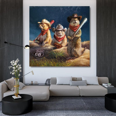 Art encadré sur toile tendue par Trinx Heffernan, Lucia: Amarillo Sod Poodles H1631D