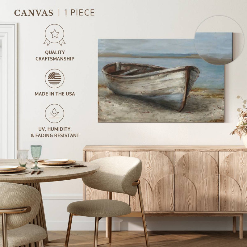 Mehar Whitewashed Boat I, 34" H x 51" W