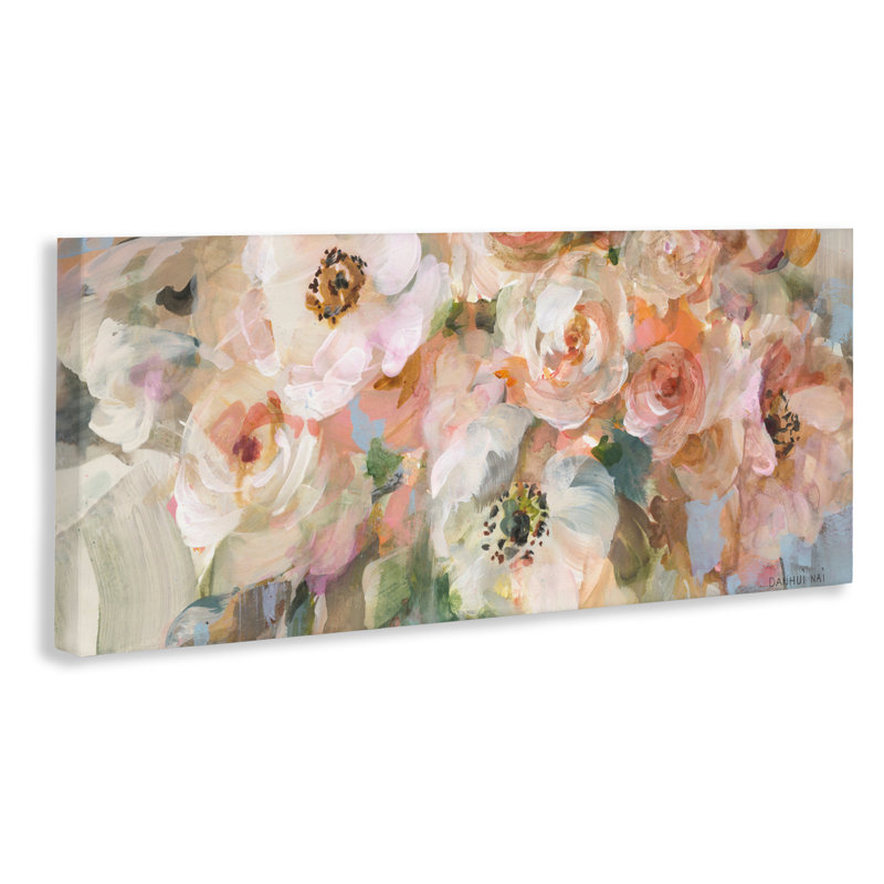 «Blush Flower Bouquet Canvas», conception par Danhui Nai, H 10 po x l 24 po