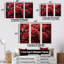 «Crimson Rose Passion I - Roses», ensemble d'art sur toile-107745969-107745977
