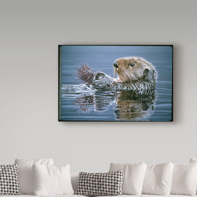 Etelca 'Sea Otter With Urchin' Graphic Art Print on Wrapped Canvas