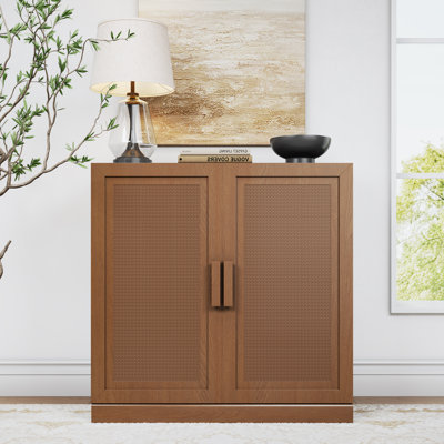Caleb Solid Wood Accent Cabinet With Rattan Doors by Dakota Fields