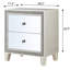 Chambre à coucher avec table de chevet miroir en champagne - 2 tiroirs avec doublure en feutre pour une touche d'élégance 2 chambres Surface douce
