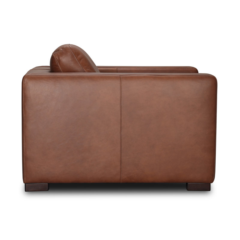 Top Grain Genuine Leather Armchair, Vintage Brown Top Grain Genuine Leather