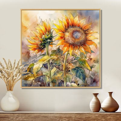 Tournesol jaune, symphonie III sur toile